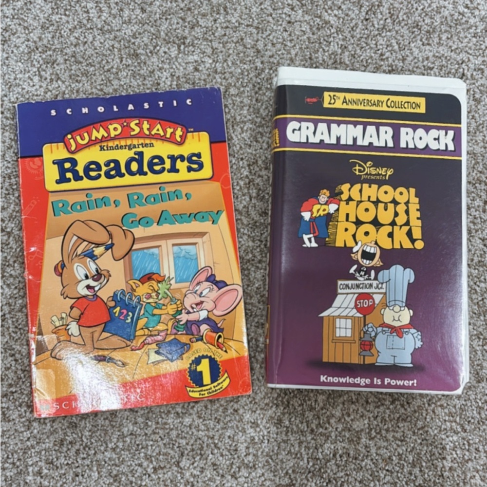 Nostalgic School House Rock VHS & Jump Start Book Learning Material